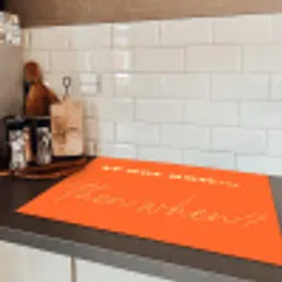 If not now then when - Oranje - Geel - Levendig Inductie beschermer vinyl 3mm klein -sfeer3