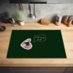 Illustratie - Mond - Donkergroen - Tekstwolkje Inductie beschermer vinyl 3mm klein -sfeer5
