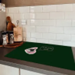 Illustratie - Mond - Donkergroen - Tekstwolkje Inductie beschermer vinyl 3mm klein -sfeer3