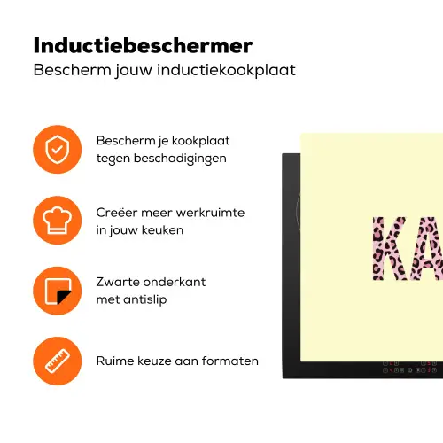 Karma - Luipaardprint - Geel Inductie beschermer vinyl 3mm klein -zzzzzzz-td-ups