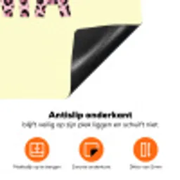 Karma - Luipaardprint - Geel Inductie beschermer vinyl 3mm klein -zzzzzzz-td-onderkant