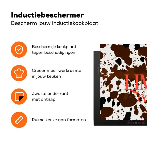 Koeienprint - Limited edition - Rood Inductie beschermer vinyl 3mm klein -zzzzzzz-td-ups