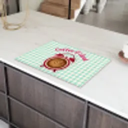 Koffie - Klok - Groen Inductie beschermer vinyl 3mm klein -sfeer8