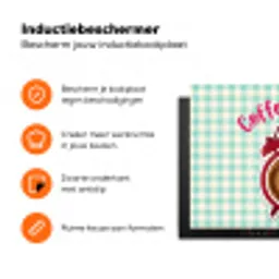 Koffie - Klok - Groen Inductie beschermer vinyl 3mm klein -zzzzzzz-td-ups
