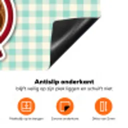 Koffie - Klok - Groen Inductie beschermer vinyl 3mm klein -zzzzzzz-td-onderkant