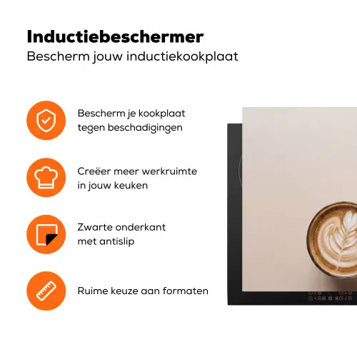 Koffie - Obessive Coffee Disorder - Beige Inductie beschermer vinyl 3mm klein -zzzzzzz-td-ups