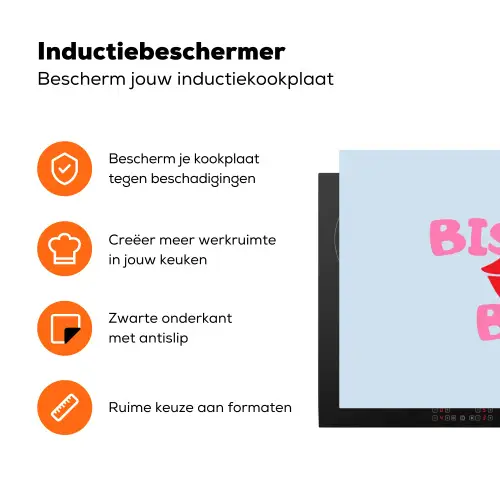 Lippen - Bisou - Blauw Inductie beschermer vinyl 3mm klein -zzzzzzz-td-ups