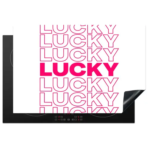 Lucky - Roze - Patroon Inductie beschermer vinyl 3mm klein -3d
