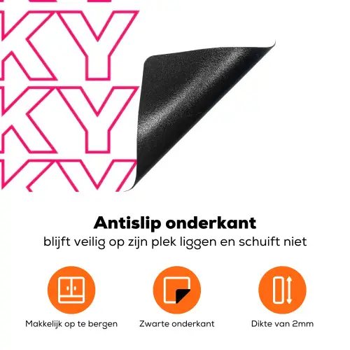 Lucky - Roze - Patroon Inductie beschermer vinyl 3mm klein -zzzzzzz-td-onderkant