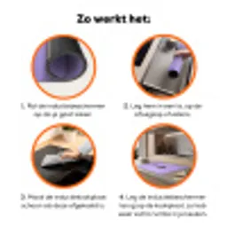 Maandag - Mok - Koffie - Paars Inductie beschermer vinyl 3mm klein -zzzzzzz-td-werking