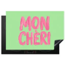 Mon cheri - Groen - Roze Inductie beschermer vinyl 3mm klein -3d