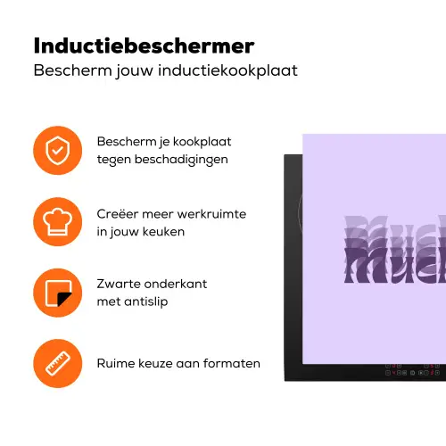 Mucho amor - Paars - Gelaagde letters Inductie beschermer vinyl 3mm klein -zzzzzzz-td-ups