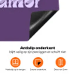 Mucho amor - Paars - Grafisch Inductie beschermer vinyl 3mm klein -zzzzzzz-td-onderkant