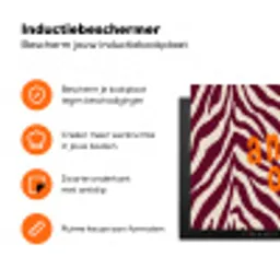 New era - Bordeaux - Zebraprint Inductie beschermer vinyl 3mm klein -zzzzzzz-td-ups