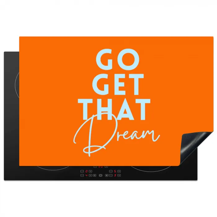 Oranje - Blauw - Go get that dream Inductie beschermer vinyl 3mm klein -3d