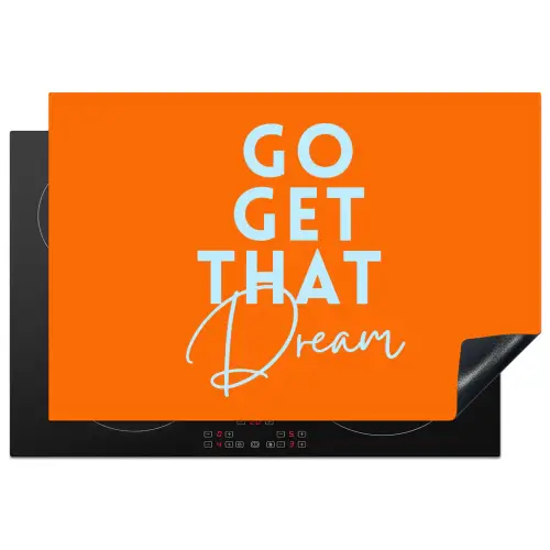 Oranje - Blauw - Go get that dream Inductie beschermer vinyl 3mm klein -3d