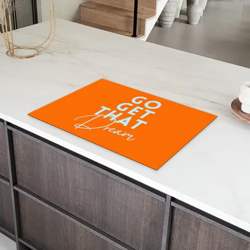Oranje - Blauw - Go get that dream Inductie beschermer vinyl 3mm klein -sfeer8