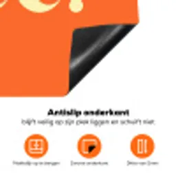 Oranje - Gebroken wit - Nice Inductie beschermer vinyl 3mm klein -zzzzzzz-td-onderkant