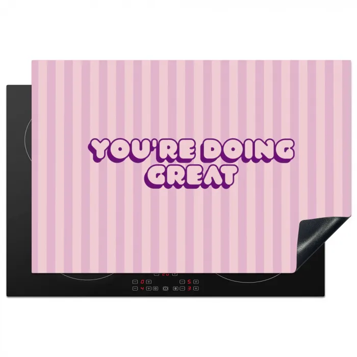 Paars - Strepen - You're doing great - Schaduw Inductie beschermer vinyl 3mm klein -3d