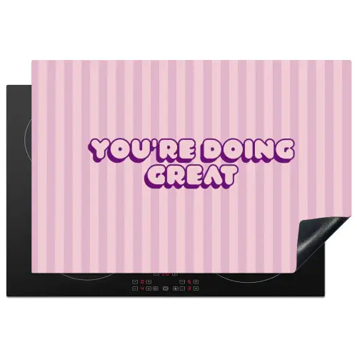 Paars - Strepen - You're doing great - Schaduw Inductie beschermer vinyl 3mm klein -3d