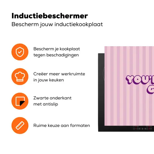 Paars - Strepen - You're doing great - Schaduw Inductie beschermer vinyl 3mm klein -zzzzzzz-td-ups