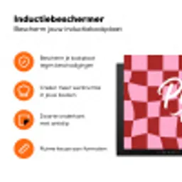 Pinky up - Geblokt - Bordeauxrood Inductie beschermer vinyl 3mm klein -zzzzzzz-td-ups