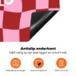 Pinky up - Geblokt - Bordeauxrood Inductie beschermer vinyl 3mm klein -zzzzzzz-td-onderkant
