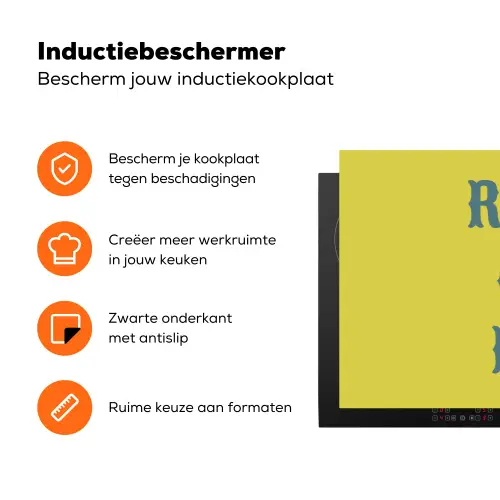 Ride or die - Geel - Blauw Inductie beschermer vinyl 3mm klein -zzzzzzz-td-ups