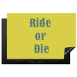 Ride or die - Geel - Blauw Inductie beschermer vinyl 3mm klein -3d