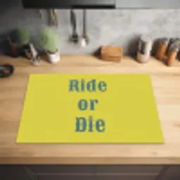 Ride or die - Geel - Blauw Inductie beschermer vinyl 3mm klein -sfeer5