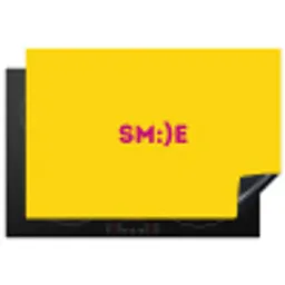 Smile - Roze - Geel Inductie beschermer vinyl 3mm klein -3d