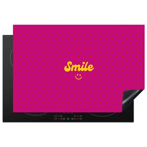 Smile - Stippen - Roze Inductie beschermer vinyl 3mm klein -3d