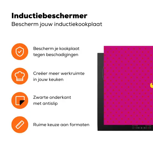 Smile - Stippen - Roze Inductie beschermer vinyl 3mm klein -zzzzzzz-td-ups