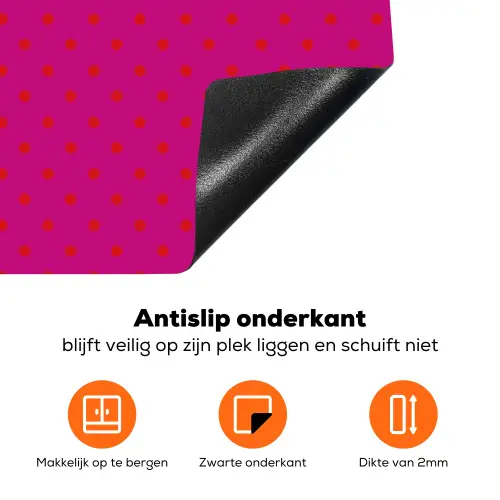 Smile - Stippen - Roze Inductie beschermer vinyl 3mm klein -zzzzzzz-td-onderkant
