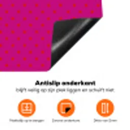 Smile - Stippen - Roze Inductie beschermer vinyl 3mm klein -zzzzzzz-td-onderkant