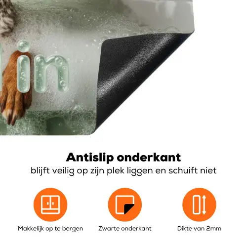 Soak it all in - Hond - Bad Inductie beschermer vinyl 3mm klein -zzzzzzz-td-onderkant