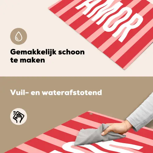 Amor - Strepen - Rood - Roze Inductie beschemer met haakjes klein -ky-schoon-nl
