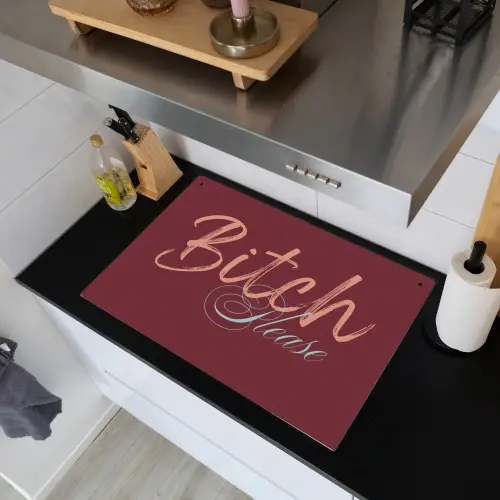 Bitch please - Rood - Blauw Inductie beschemer met haakjes klein -sfeer1