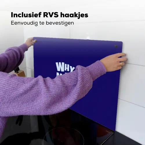 Blauw - Why not - Minimalistisch Inductie beschemer met haakjes klein -ky-ophangen-nl