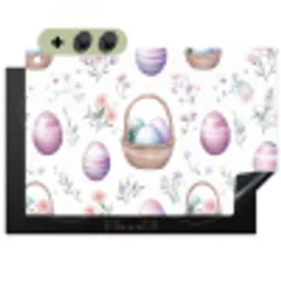 Bloemen - Paaseieren - Patroon Inductie beschemer met haakjes klein -3d