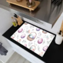 Bloemen - Paaseieren - Patroon Inductie beschemer met haakjes klein -sfeer1