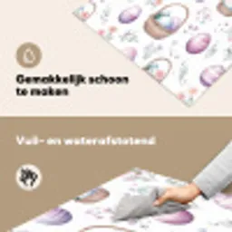 Bloemen - Paaseieren - Patroon Inductie beschemer met haakjes klein -ky-schoon-nl