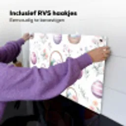 Bloemen - Paaseieren - Patroon Inductie beschemer met haakjes klein -ky-ophangen-nl