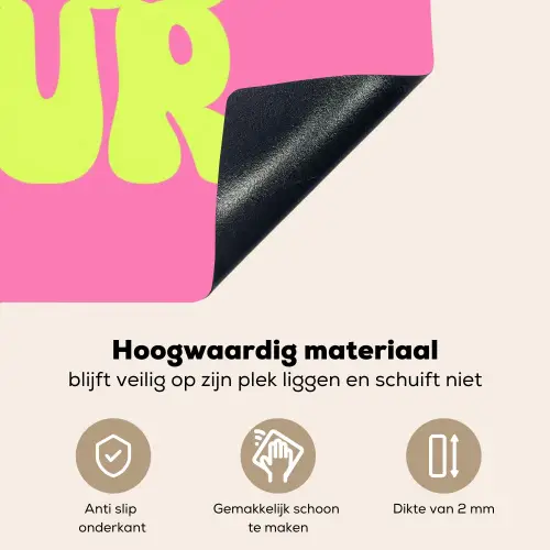 Bonjour - Roze - Fel groen Inductie beschemer met haakjes klein -ky-onderkant-nl