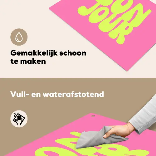 Bonjour - Roze - Fel groen Inductie beschemer met haakjes klein -ky-schoon-nl