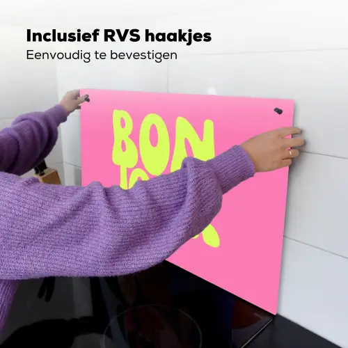Bonjour - Roze - Fel groen Inductie beschemer met haakjes klein -ky-ophangen-nl