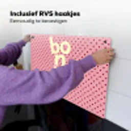 Bonjour - Stippen - Roze- Geel Inductie beschemer met haakjes klein -ky-ophangen-nl