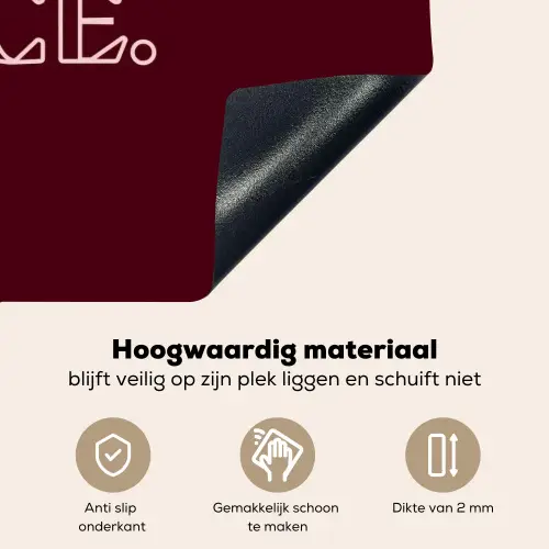 Bordeaux - Nice - minimalistisch Inductie beschemer met haakjes klein -ky-onderkant-nl