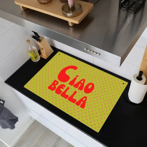 Ciao bella - Rood - Groen - Stippen Inductie beschemer met haakjes klein -sfeer1