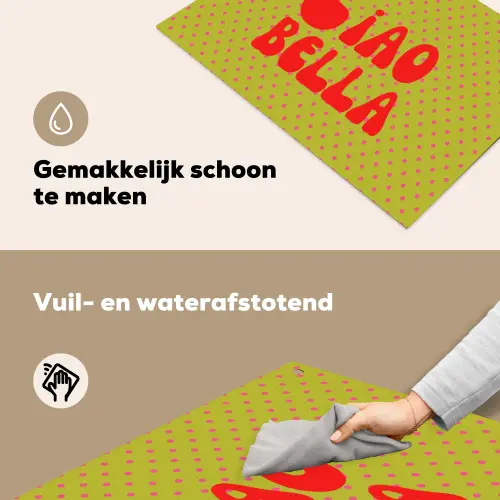 Ciao bella - Rood - Groen - Stippen Inductie beschemer met haakjes klein -ky-schoon-nl